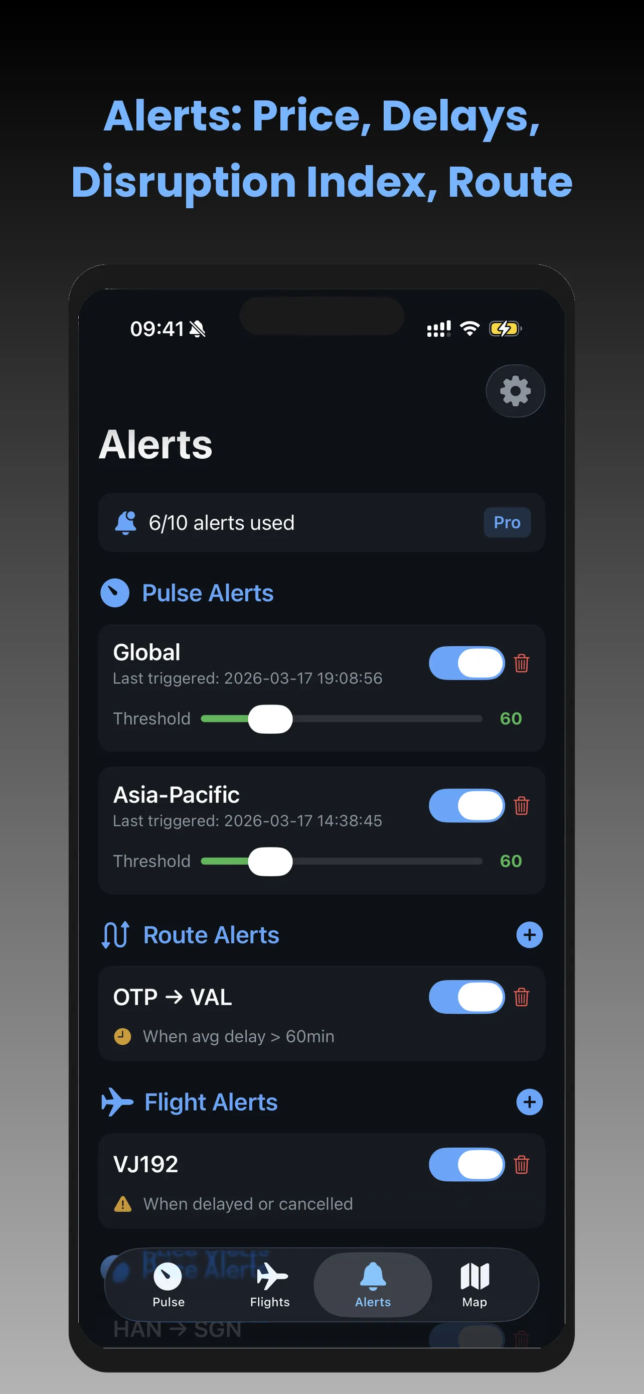 Flight Lens smart alerts